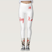 Légendes de Noël Capris haut taille, blanc