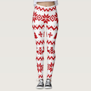 Leggings Légendes de Noël rouge moche