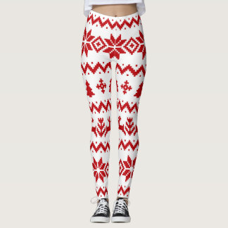 Leggings Légendes de Noël rouge moche