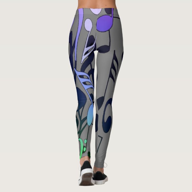 Leggings Légendes de notes musicales (Dos)
