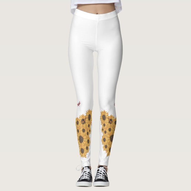 Leggings Légendes de papillon et de tournesol -Vibrant et d (Devant)