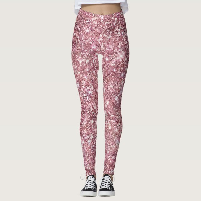 Leggings Légendes de parties scintillant Rose (Devant)