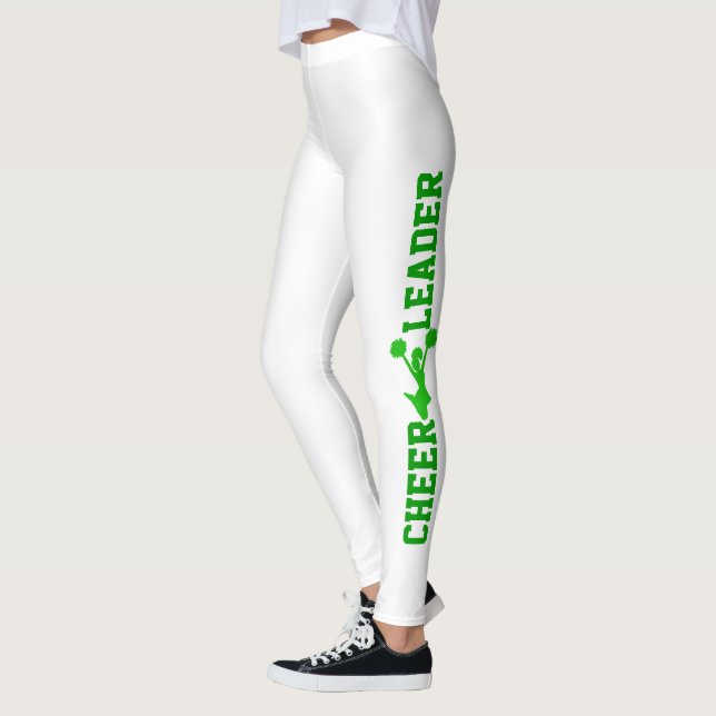 Leggings Légendes de Pom-pom girl vert et blanc (Gauche)