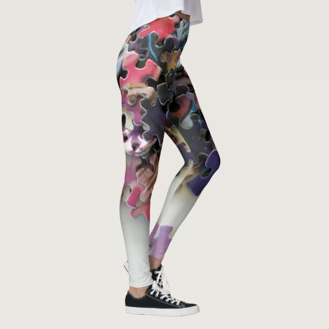 Leggings Légendes de puzzle colorées (Droite)