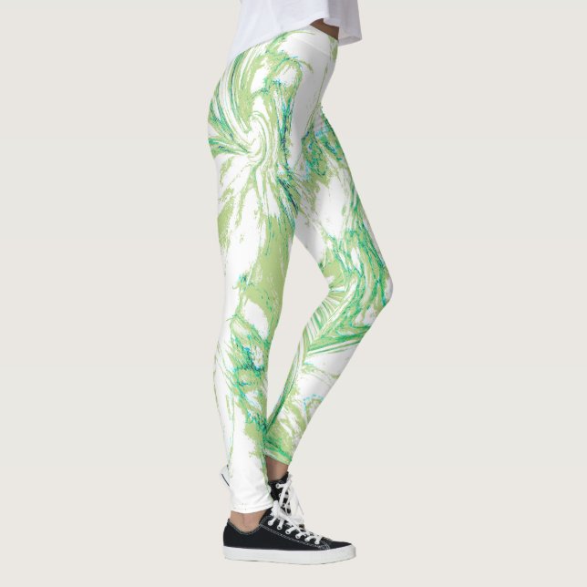 Leggings Légendes de tourbillon vert marbré (Droite)
