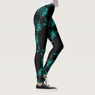 Leggings Légendes de verre d'ourlet bleu défraîchi