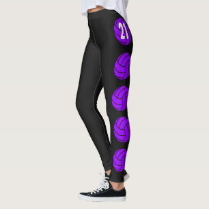 Leggings Légendes de volley-ball personnalisables en viole