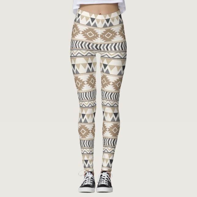 Leggings Légendes des femmes Tan Aztec (Devant)
