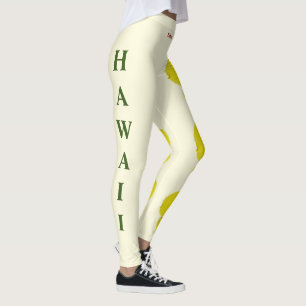 Leggings Légendes d'Hibiscus Jaune Fleur de l'État d'Hawaii
