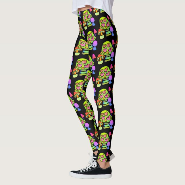 Leggings Légendes d'impression de champignons magiques (Gauche)