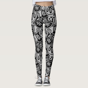 Leggings Légendes d'impression grises et noires