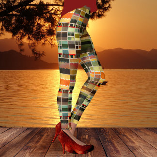 Leggings Légendes du concepteur de Motif Patchwork Peint