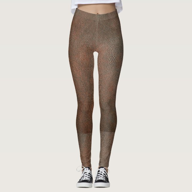 Leggings Légendes en cuir, marron. (Devant)