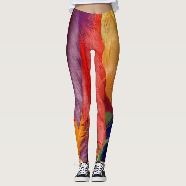 Leggings Légendes en plumes colorées (Devant)
