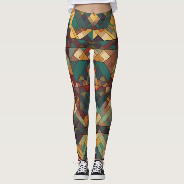 Leggings Légendes en vitraux géométriques (Devant)
