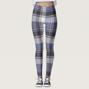 Leggings Légendes femmes de concepteur de plaid bleu