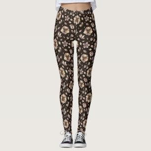 Leggings Légendes florales d'or/Brown