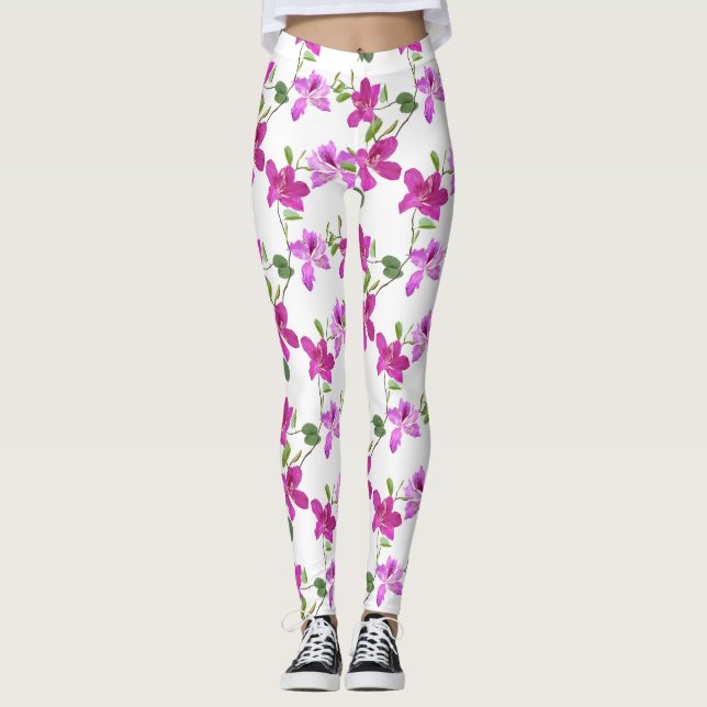 Leggings Légendes florales rose/Fuchsia (Devant)
