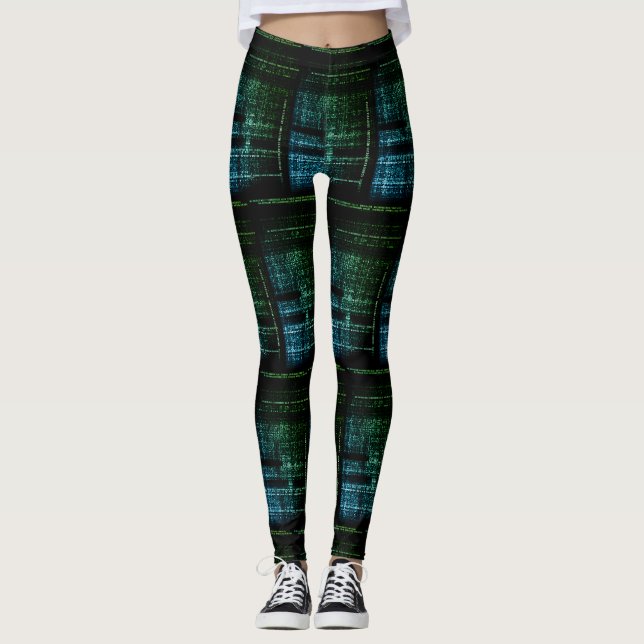 Leggings Légendes futuristes du code binaire - Tech rencont (Devant)