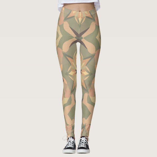 Leggings Légendes géométriques vives (Devant)