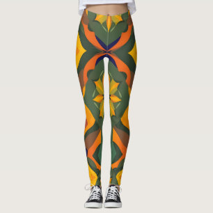 Leggings Légendes géométriques vives - Répétition couleur d