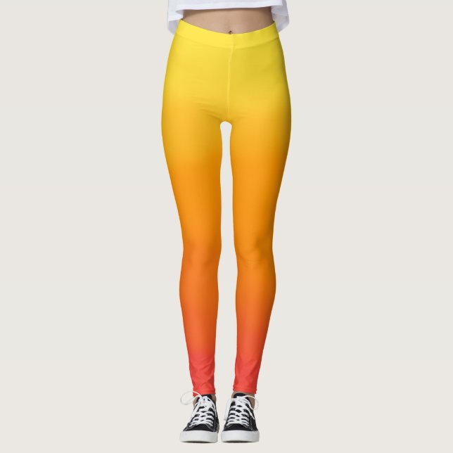 Leggings Légendes jaunes, oranges et rouges (Devant)