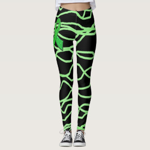 Leggings Légendes Lyme en noir et vert citron