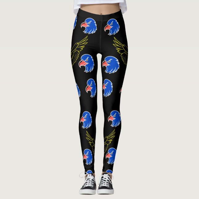 Leggings Légendes majestueuses de tête d'aigle, audacieuses (Devant)