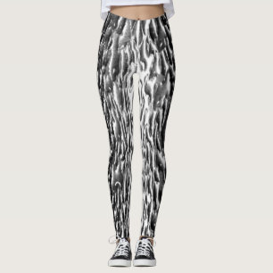 Leggings Légendes métalliques d'argent humide, uniques