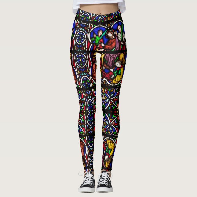 Leggings Légendes Motifs de la fenêtre en verre tendu (Devant)
