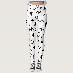 Leggings Légendes Motifs des années 80 noir et blanc