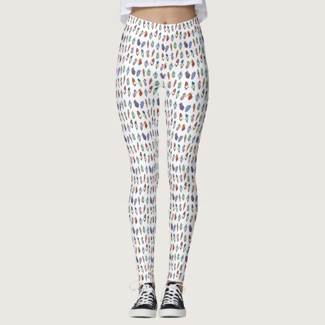 Leggings Légendes Motifs d'oiseaux caricaturales (Devant)