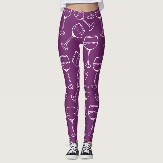 Leggings Légendes MOTIFS EN VERRE DE VIN (Devant)