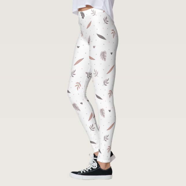 Leggings Légendes Motifs Feuilles minimalistes (Gauche)