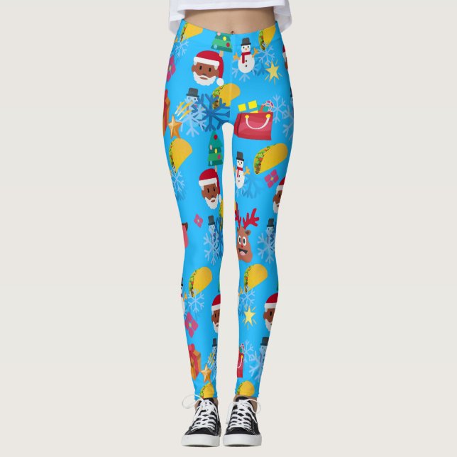 Leggings légendes noël de père Noël noir (Devant)