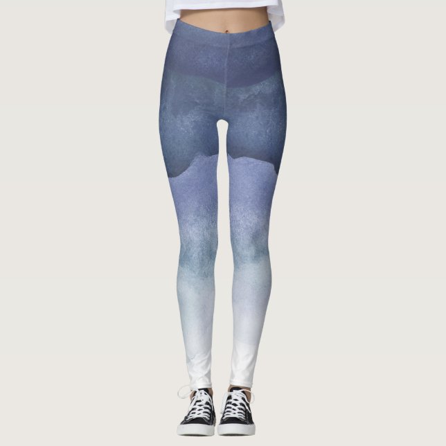 Leggings Légendes Ombre Aquarelle Bleu (Devant)