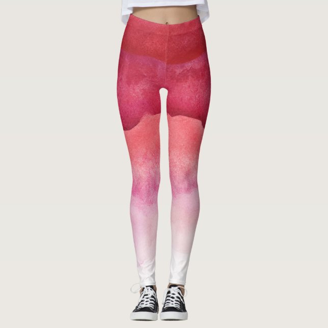 Leggings Légendes Ombre en aquarelle rose (Devant)