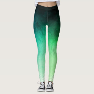 Leggings Légendes Ombré Spandex Turquoises et vertes