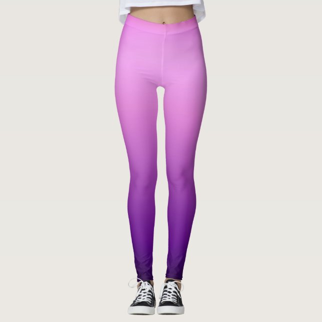 Leggings Légendes personnalisées avec dégradé violet (Devant)