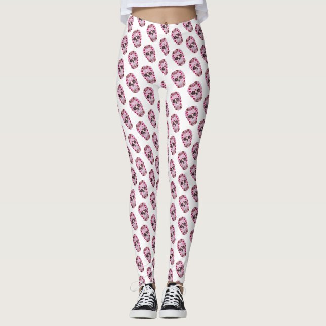 Leggings Légendes personnalisées du motif de crâne (Devant)