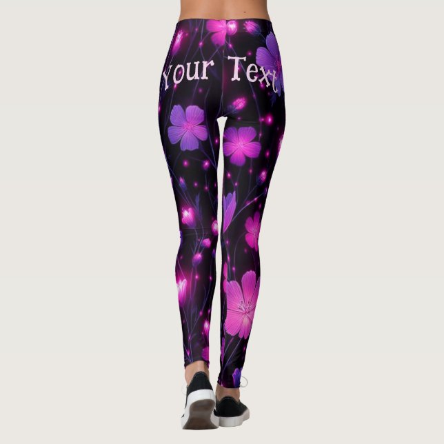 Leggings Légendes personnalisées en fleur radiante (Dos)