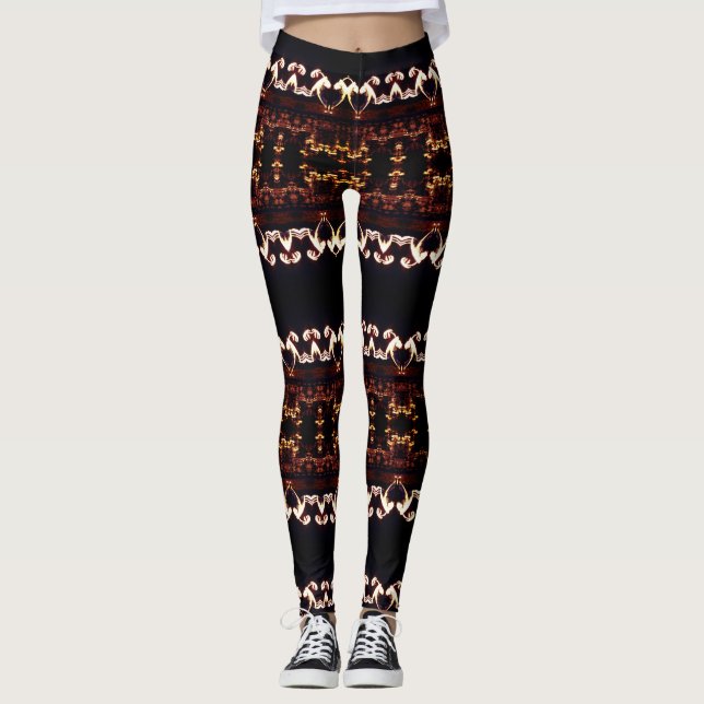 Leggings Légendes personnalisées Etno fractales (Devant)