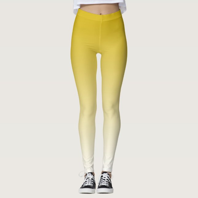 Leggings Légendes personnalisées Gradient Jaune (Devant)