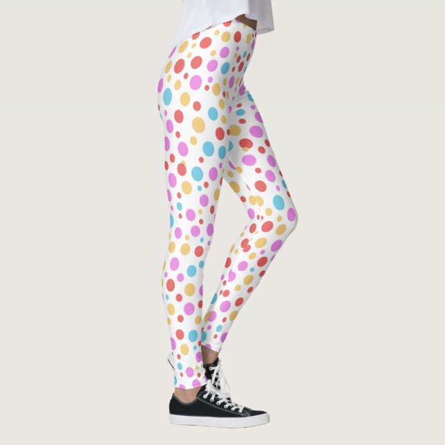 Leggings Légendes Pois de couleurs vives (Droite)