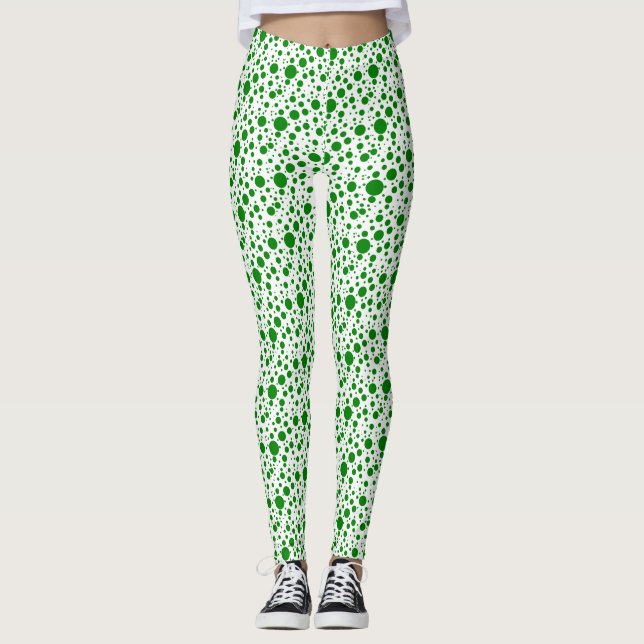 Leggings Légendes Pois vertes (Devant)