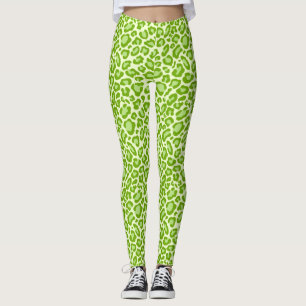 Leggings Légendes Posters de animaux léopard vert brillant