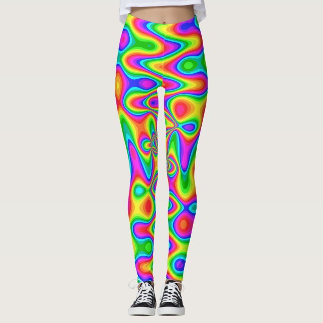 Leggings Légendes psychédéliques colorées (Devant)