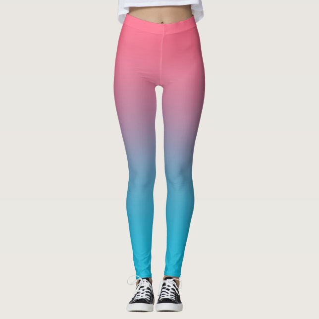 Leggings Légendes rose et bleu Gradient (Devant)