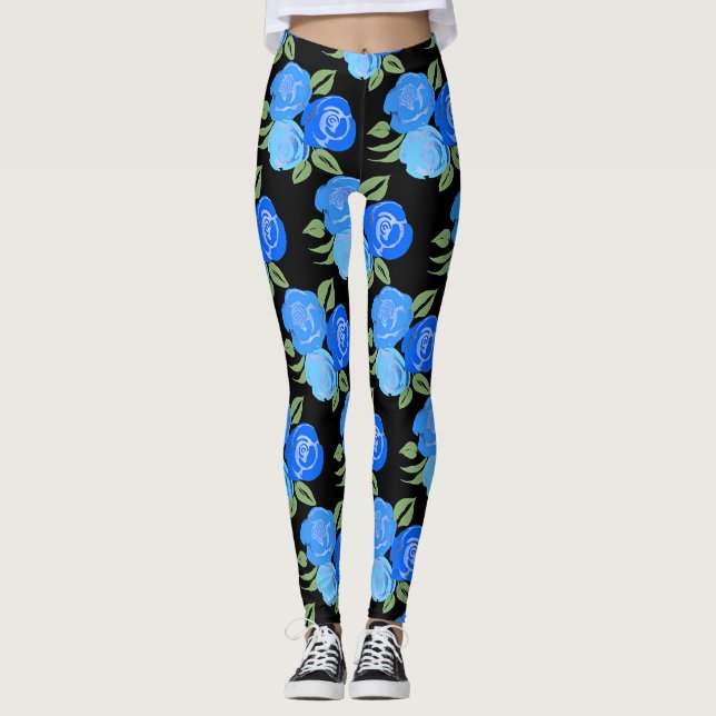 Leggings Légendes Roses bleues (Devant)