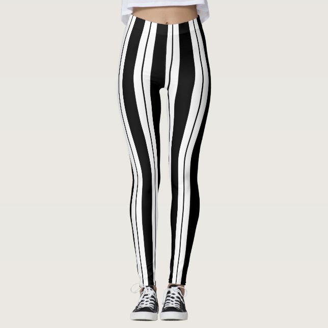 Leggings Légendes simples en noir et blanc (Devant)